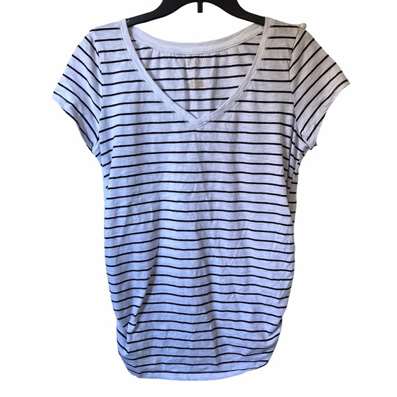 a:glow Tops - a:glow black and white stripe short sleeve maternity T-shirt large